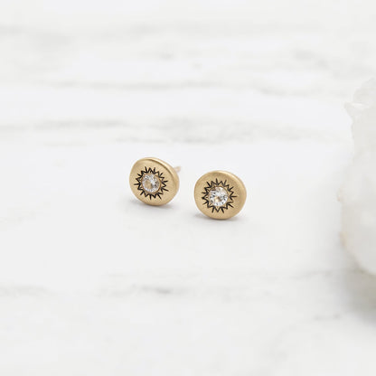 Sunburst Stud Earrings (Gold Vermeil)
