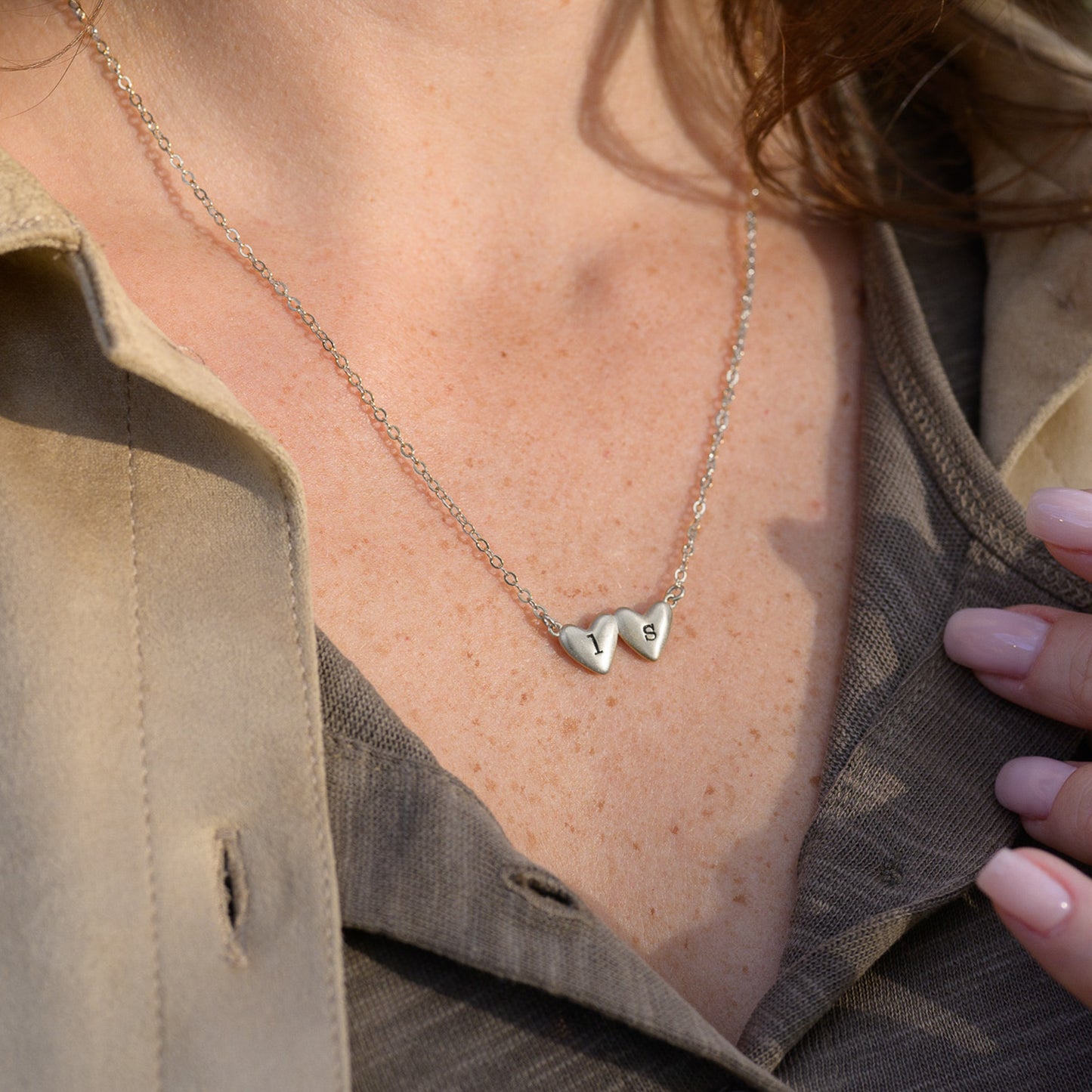 Kindred Hearts  Initials Necklace {Sterling Silver}