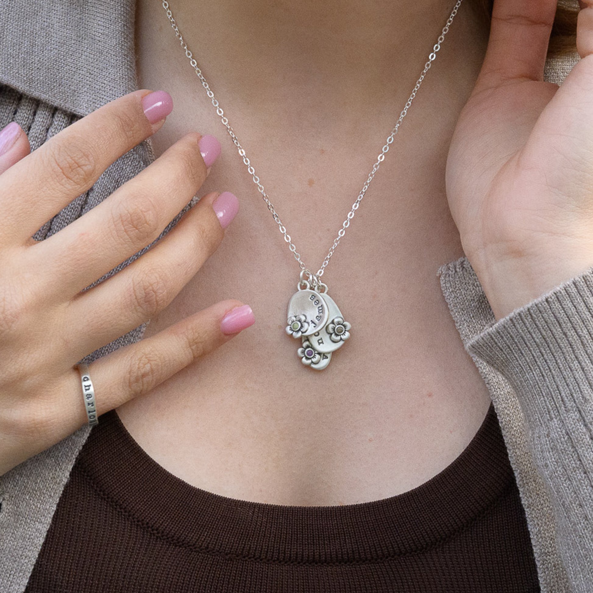 Personalized Birthstone Bloom Jumble Necklace (Sterling Silver) - Lisa Leonard Designs