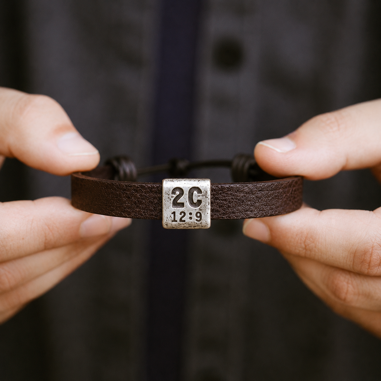 Equitable Leather Verse Bracelet (Brown, Pewter) - Lisa Leonard Designs