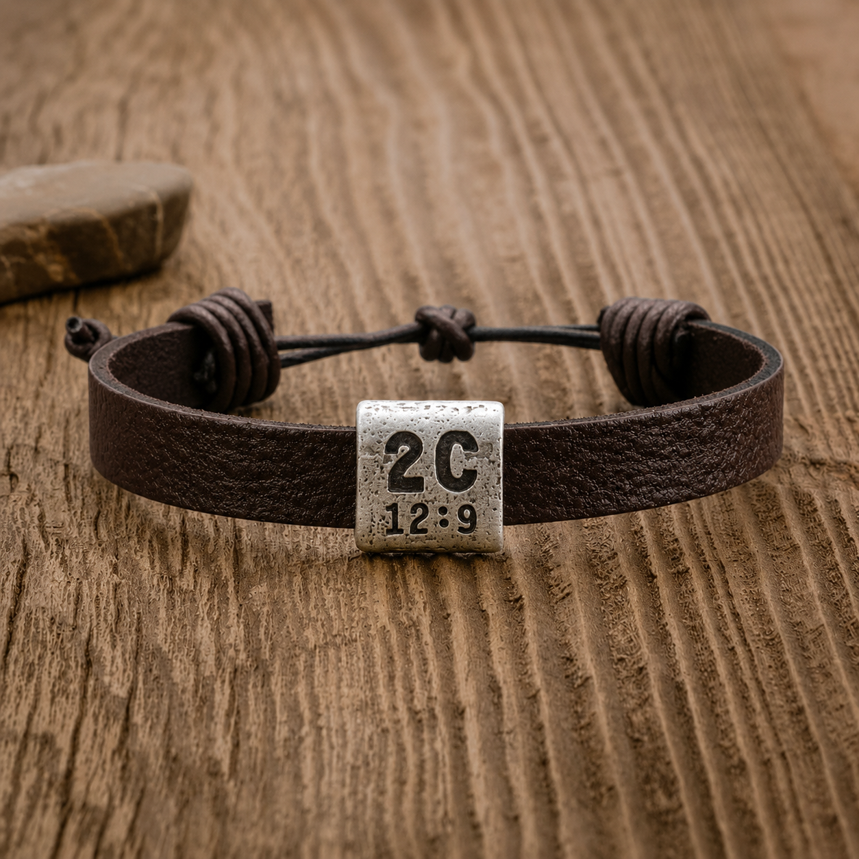 Equitable Leather Verse Bracelet (Brown, Pewter) - Lisa Leonard Designs