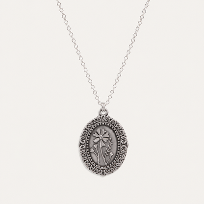 Vintage Cameo Necklace (Pewter)