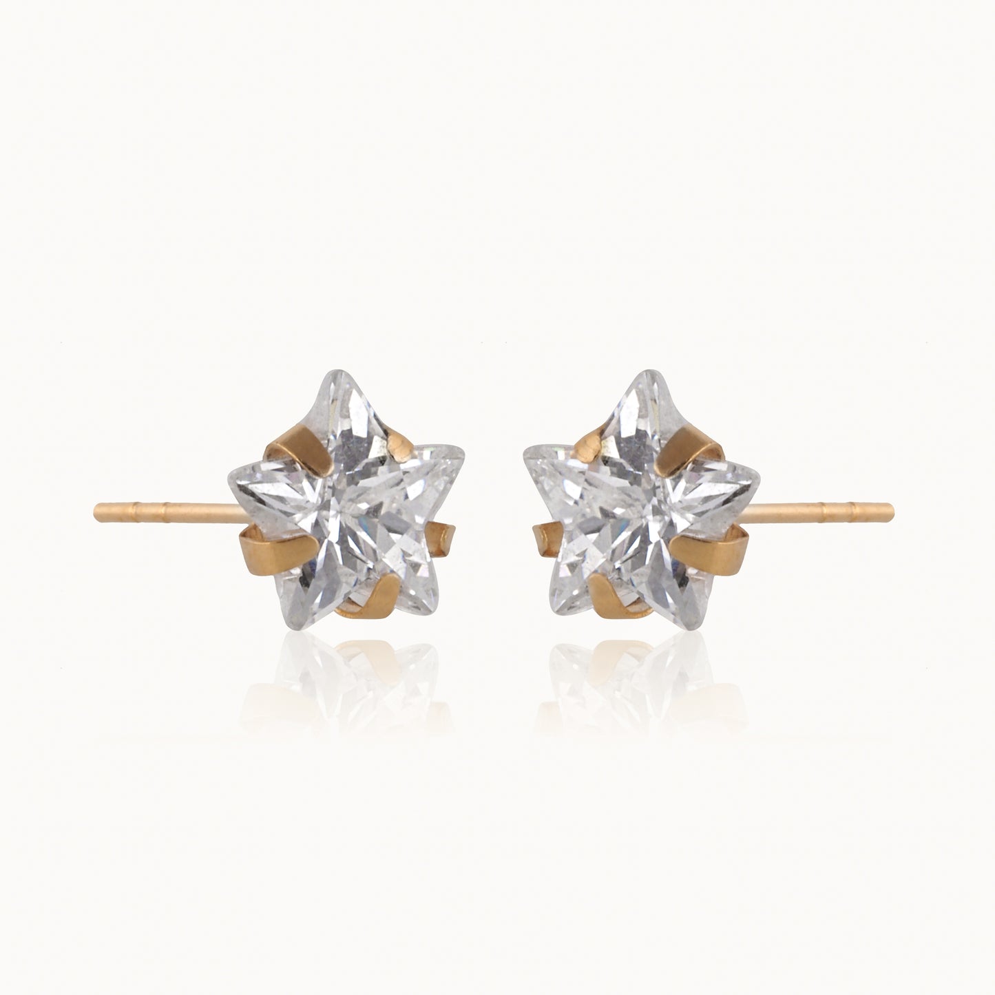 Swarovski Sparkle Star Earrings (9K Solid Gold)