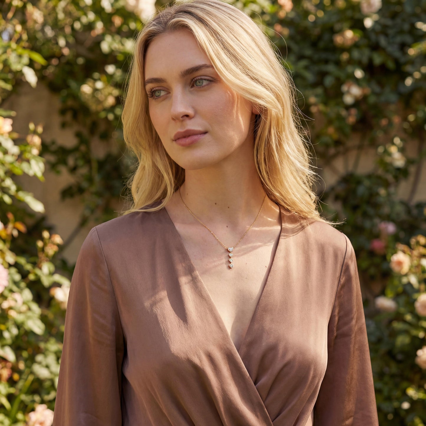 Diamond Glimmer Heart Necklace (14K Solid Gold)