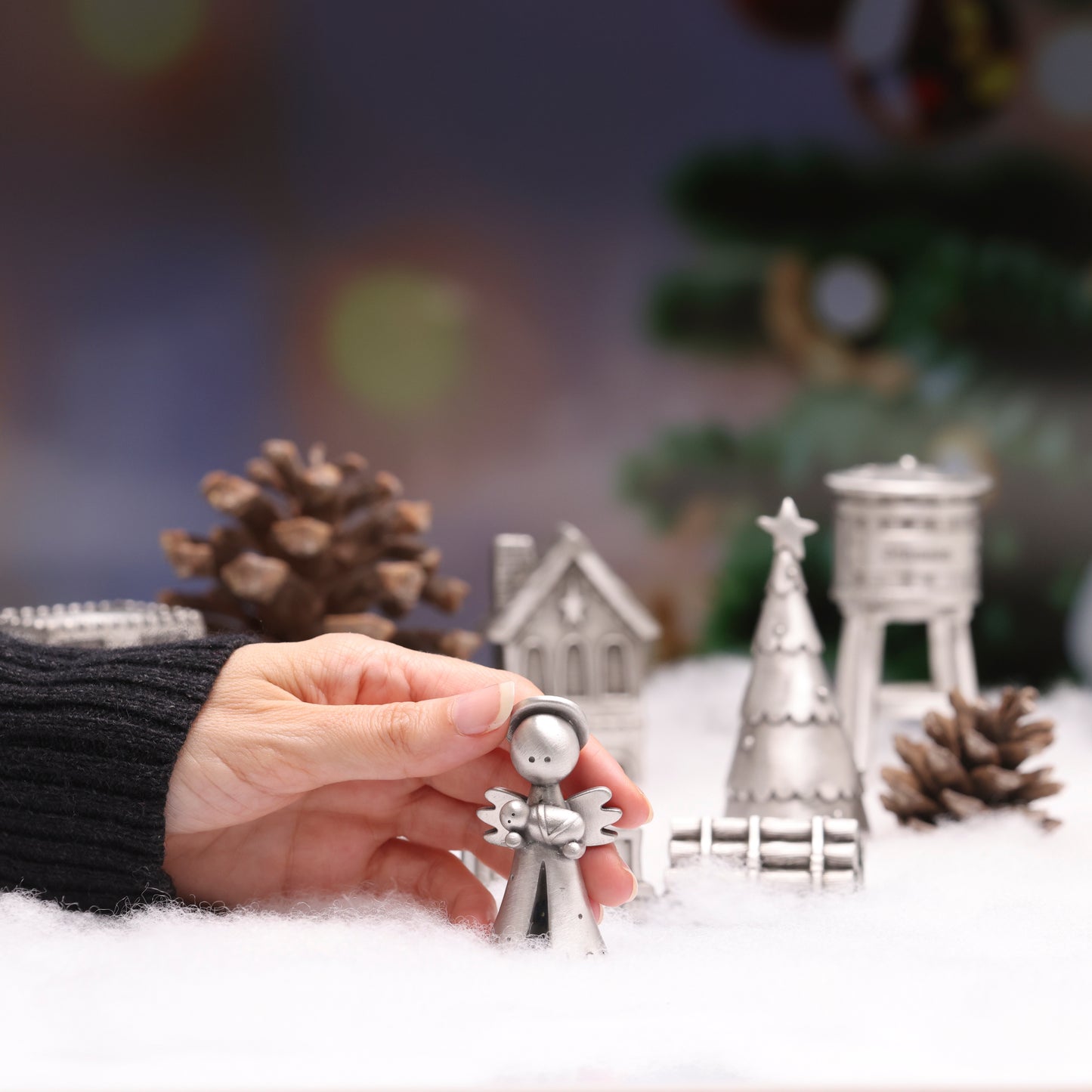 Safely Held Angel With Baby (Pewter)