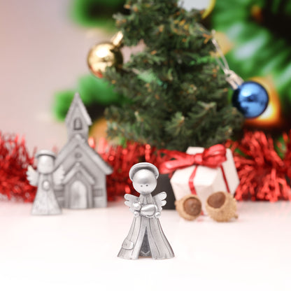 Personalized Safely Held Angel With Cat (Pewter)