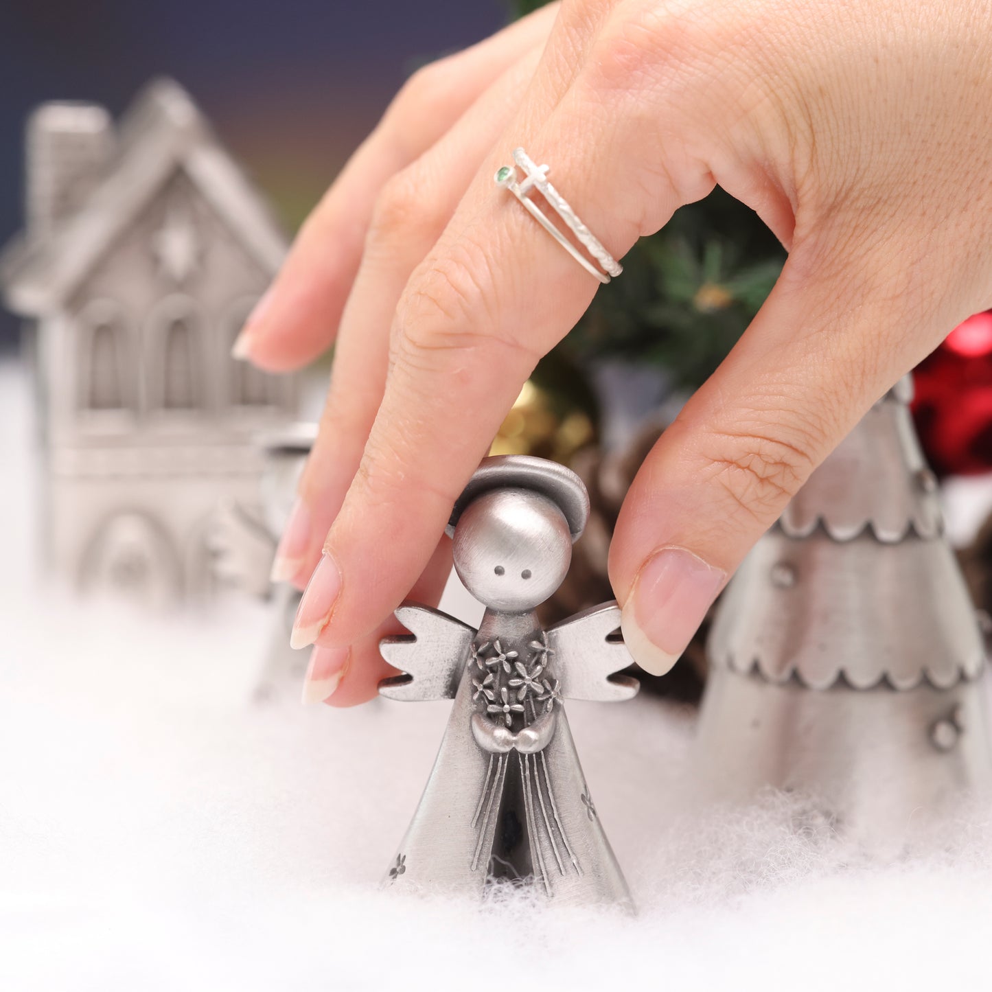 Freshly Picked Angel With Flowers (Pewter)