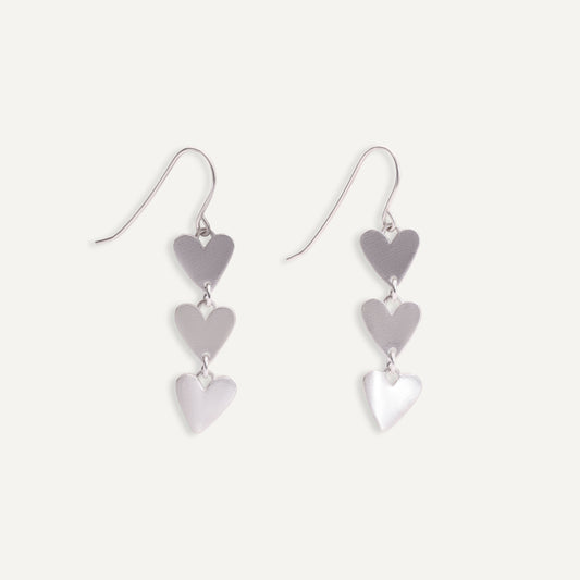 Happy Heart Earrings (Sterling Silver)