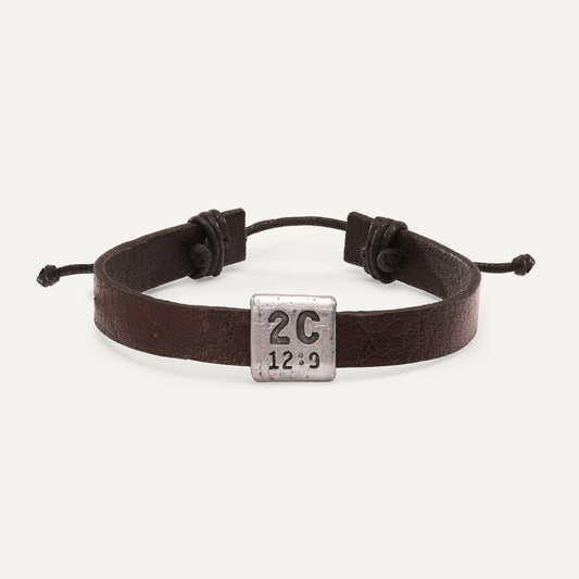 Equitable Leather Verse Bracelet (Brown, Pewter)