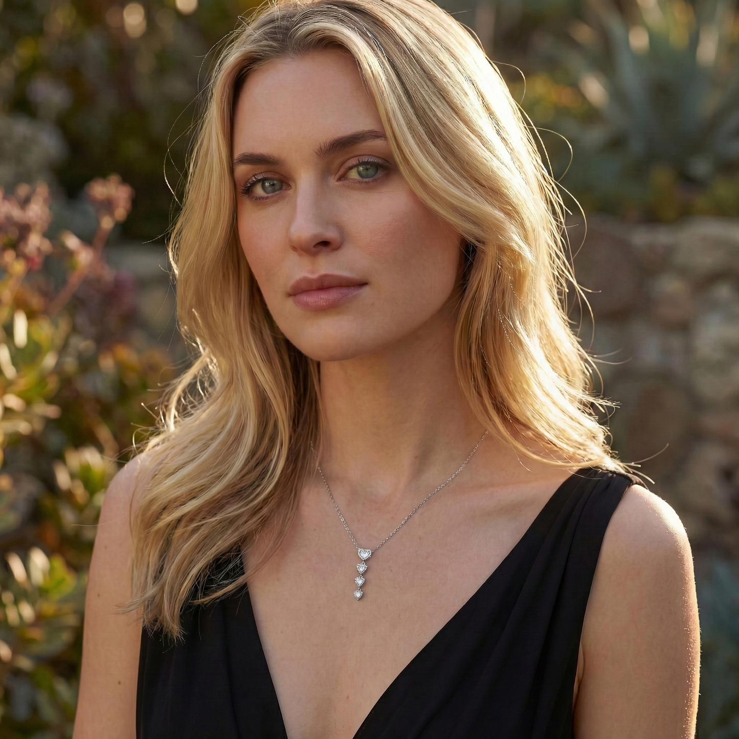 Diamond Glimmer Heart Necklace (Sterling Silver)