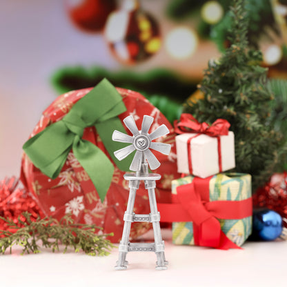 Working Windmill Winter Wonderland (Pewter)