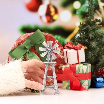 Working Windmill Winter Wonderland (Pewter)
