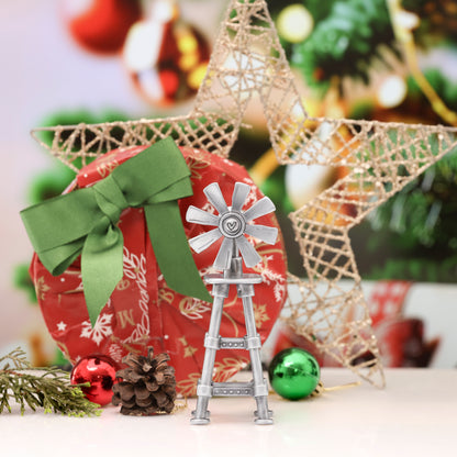 Working Windmill Winter Wonderland (Pewter)