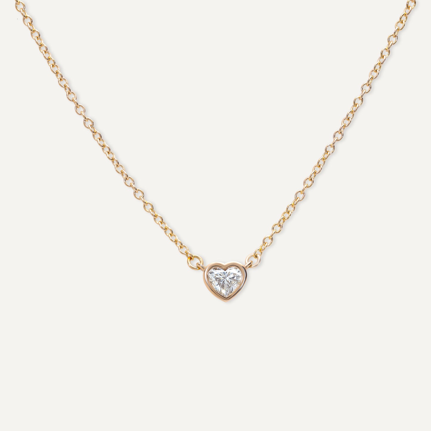 Diamond Glimmer Heart Pendant Necklace (14K Solid Gold)