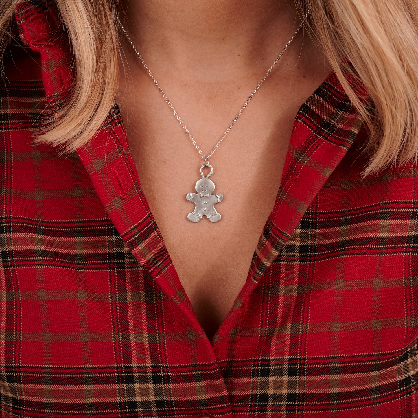 Mr. Gingerbread Necklace (Pewter)