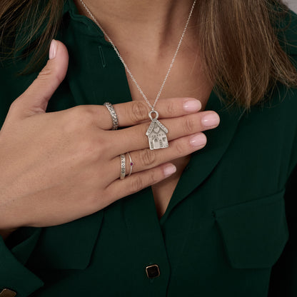 Gingerbread House Necklace (Pewter)