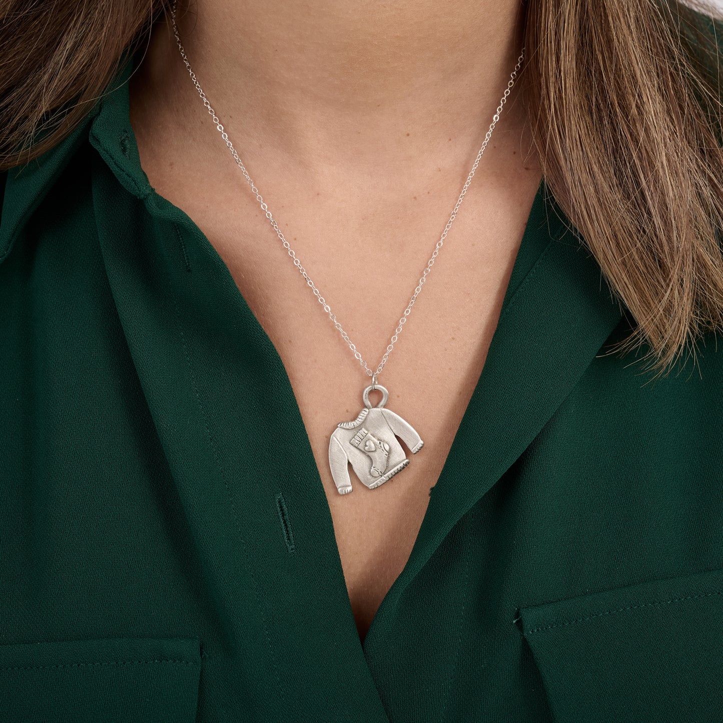 Woolen Sweater Necklace (Pewter)