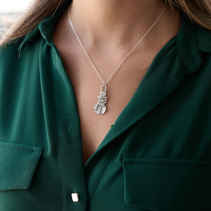 Mr. Snowman Necklace (Pewter)