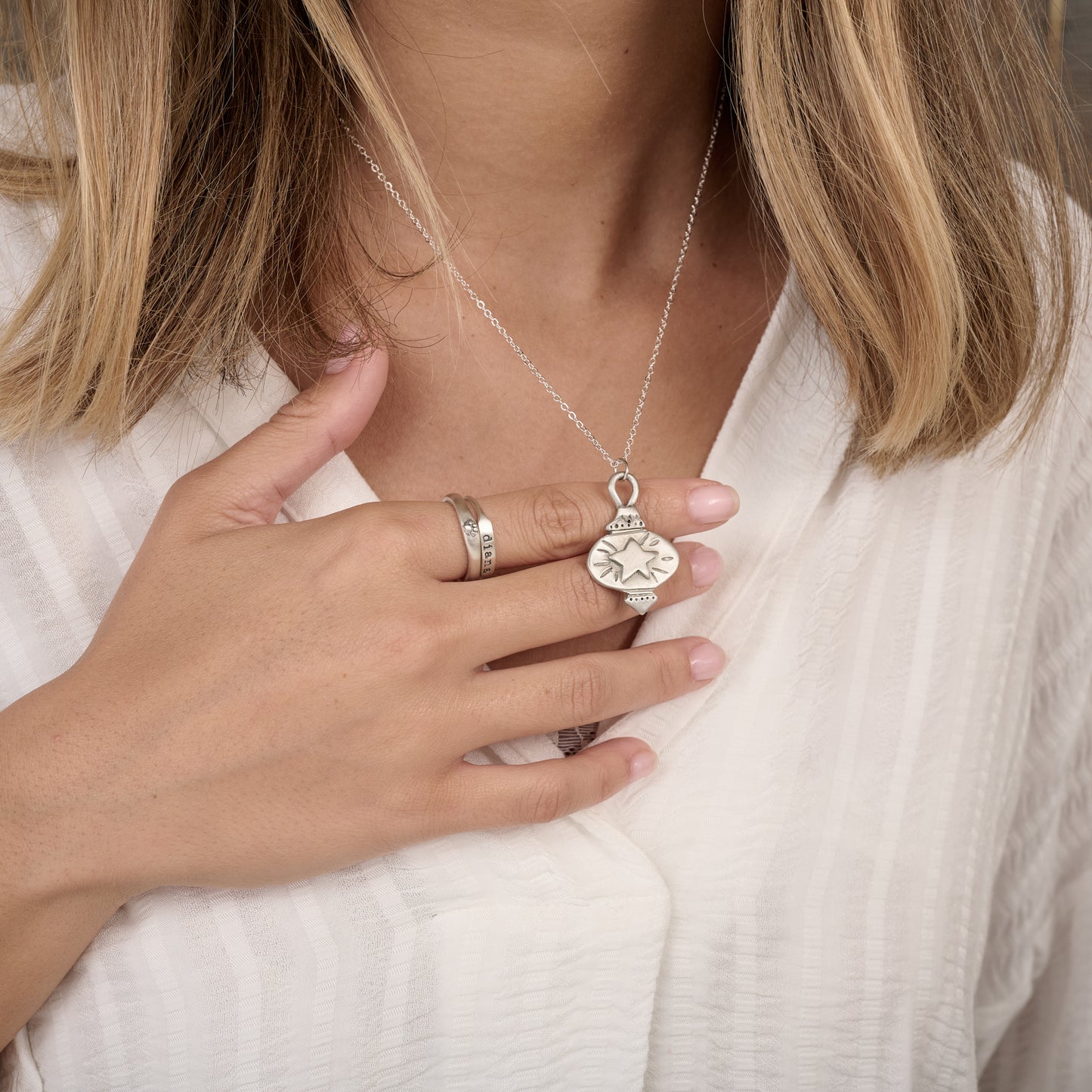 Vintage Ornament Necklace (Pewter)