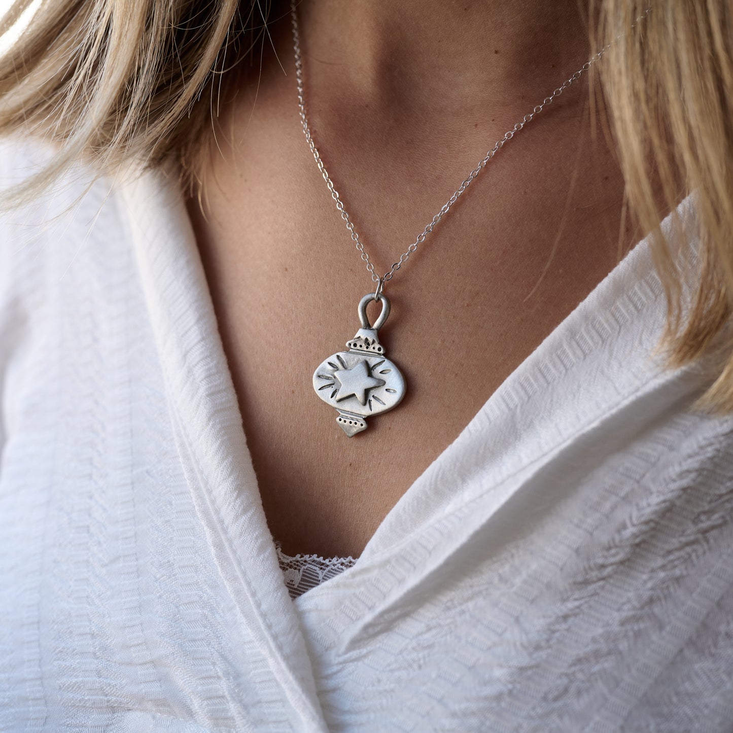 Vintage Ornament Necklace (Pewter)