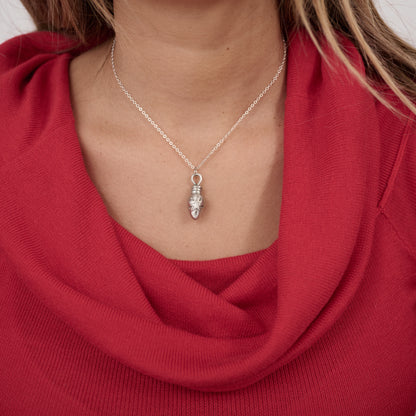 Christmas Bulb Necklace (Pewter)