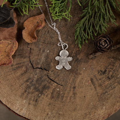 Mr. Gingerbread Necklace (Pewter)
