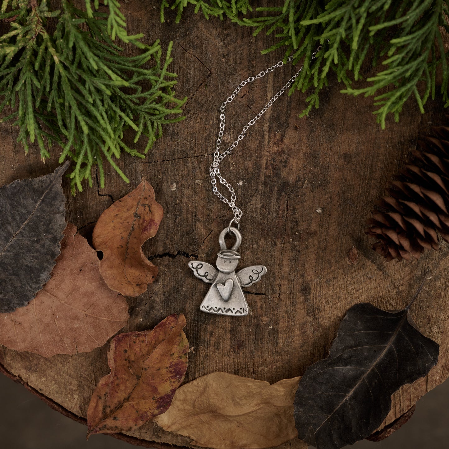 Angel Of Love Necklace (Pewter)