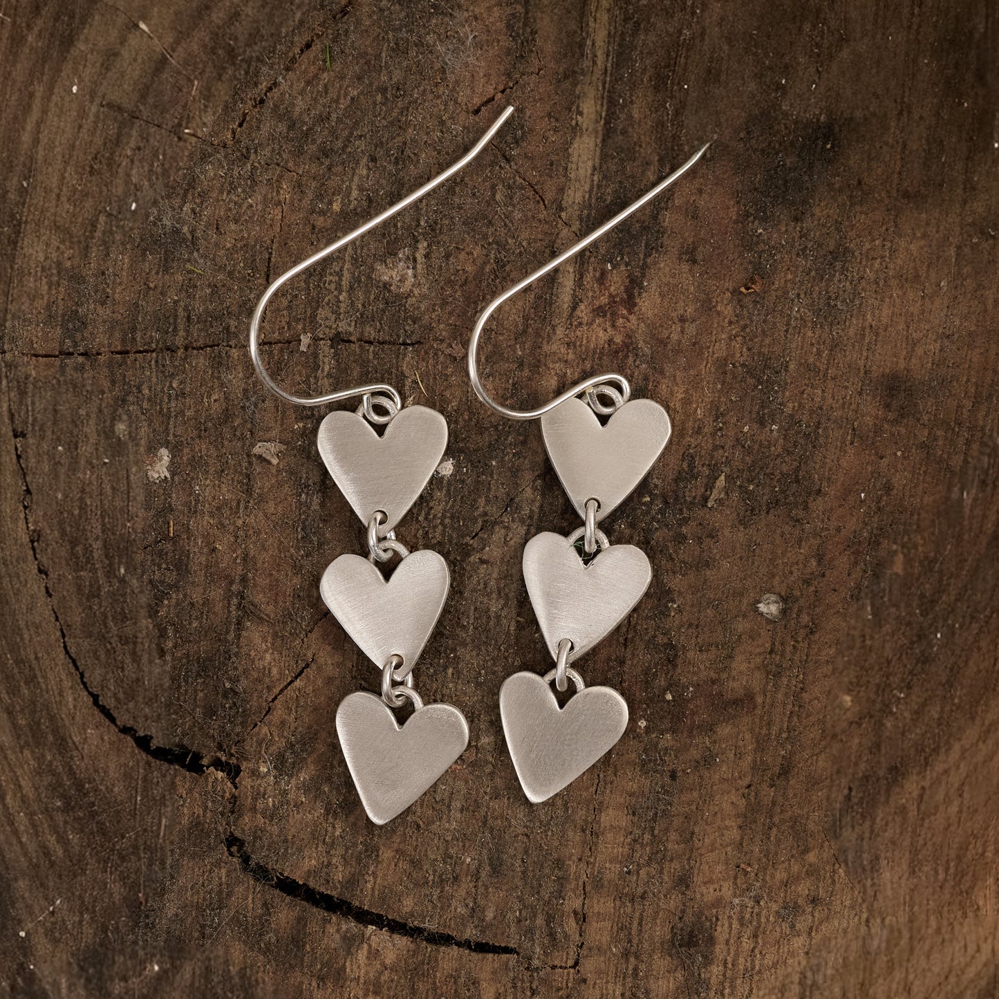 Happy Heart Earrings (Sterling Silver)