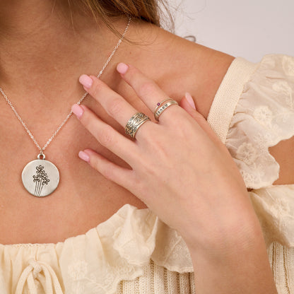 Vintage Botanicals Adjustable Ring (Sterling Silver)