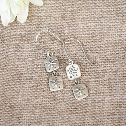 Dainty Wildflowers Drop Earrings (Sterling Silver)