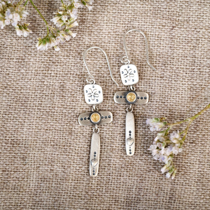 Floral Drop Earrings (Sterling Silver)