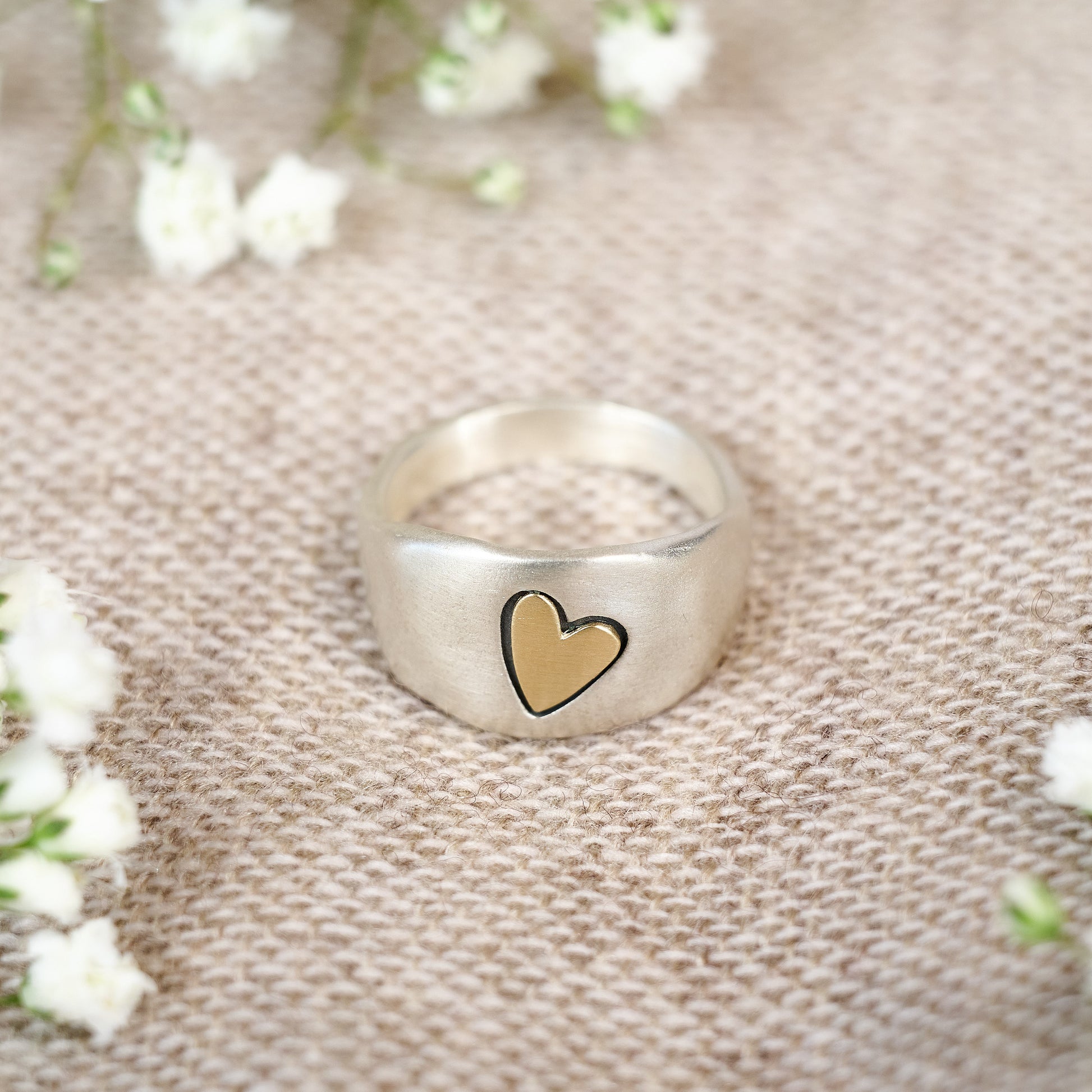 Here's My Heart Mixed Metal Ring (Sterling Silver) - Lisa Leonard Designs