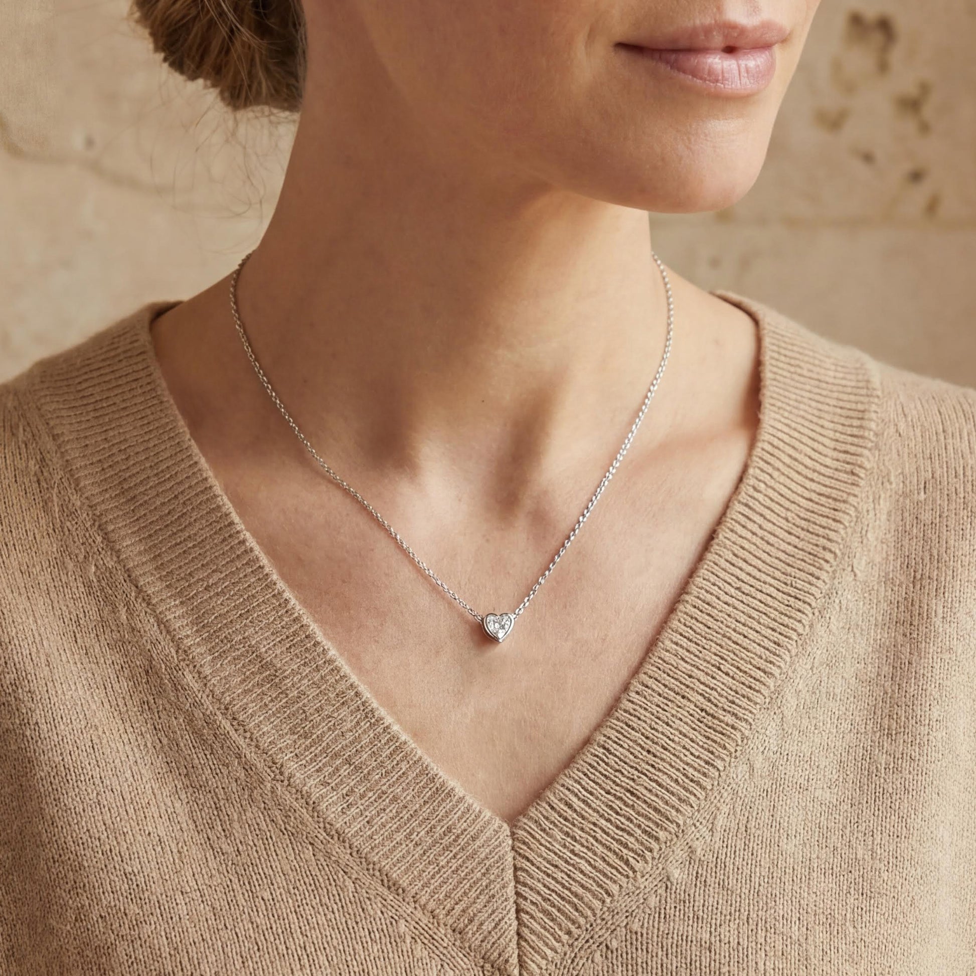 Diamond Glimmer Heart Pendant Necklace (Sterling Silver) - Lisa Leonard Designs