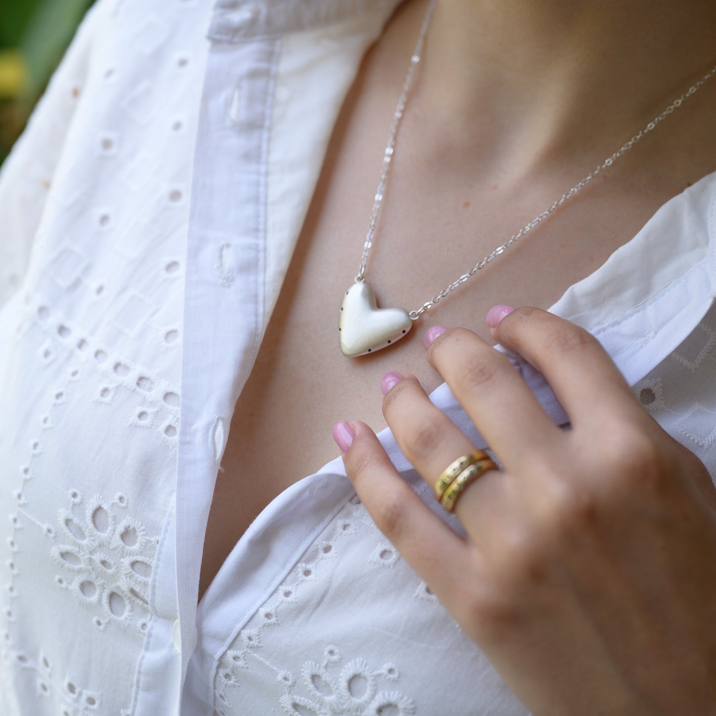 Inside My Heart Hidden Message Necklace-scalloped {Sterling Silver}