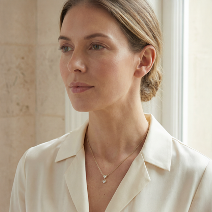 Diamond Glimmer Heart Necklace (14K Solid Gold)