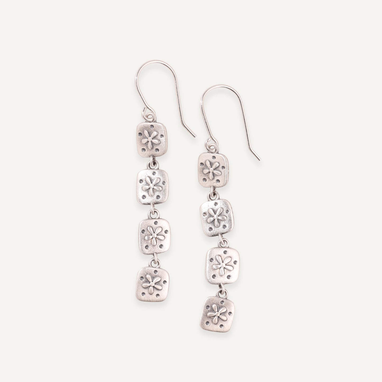 Dainty Wildflowers Drop Earrings (Sterling Silver)