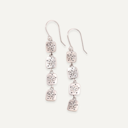 Dainty Wildflowers Drop Earrings (Sterling Silver)