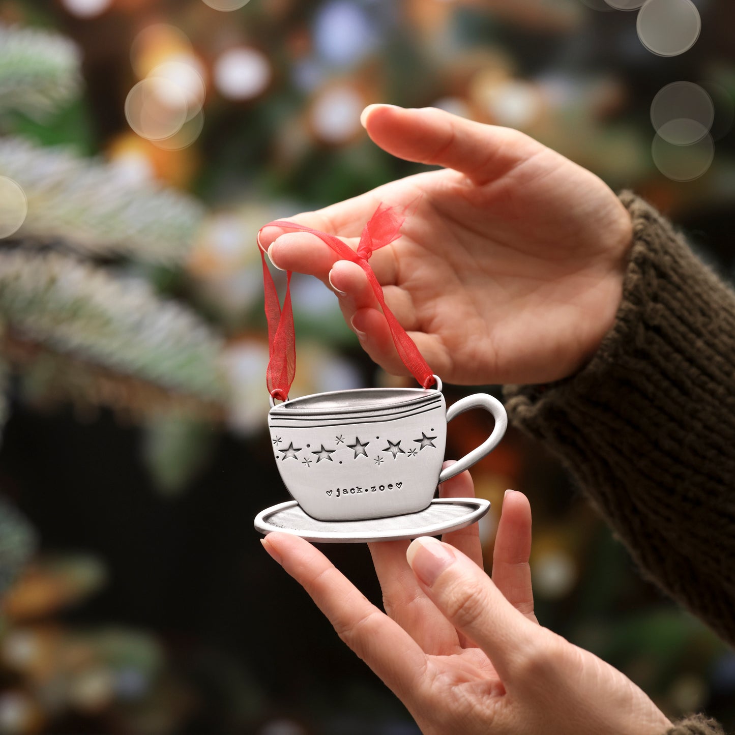 Cozy Cup Ornament (Pewter)
