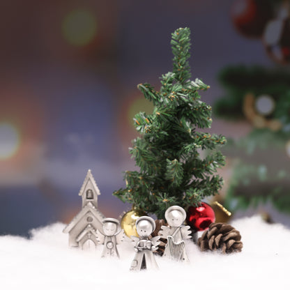 Safely Held Angel With Dog (Pewter)