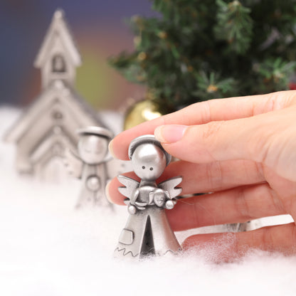 Safely Held Angel With Dog (Pewter)