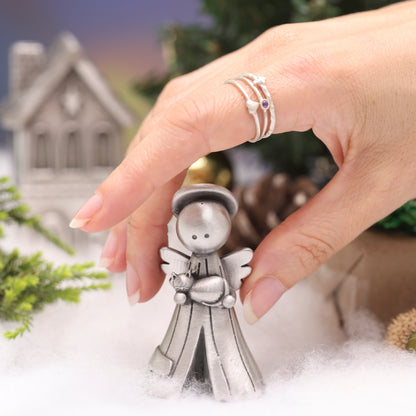 Safely Held Angel With Cat (Pewter)