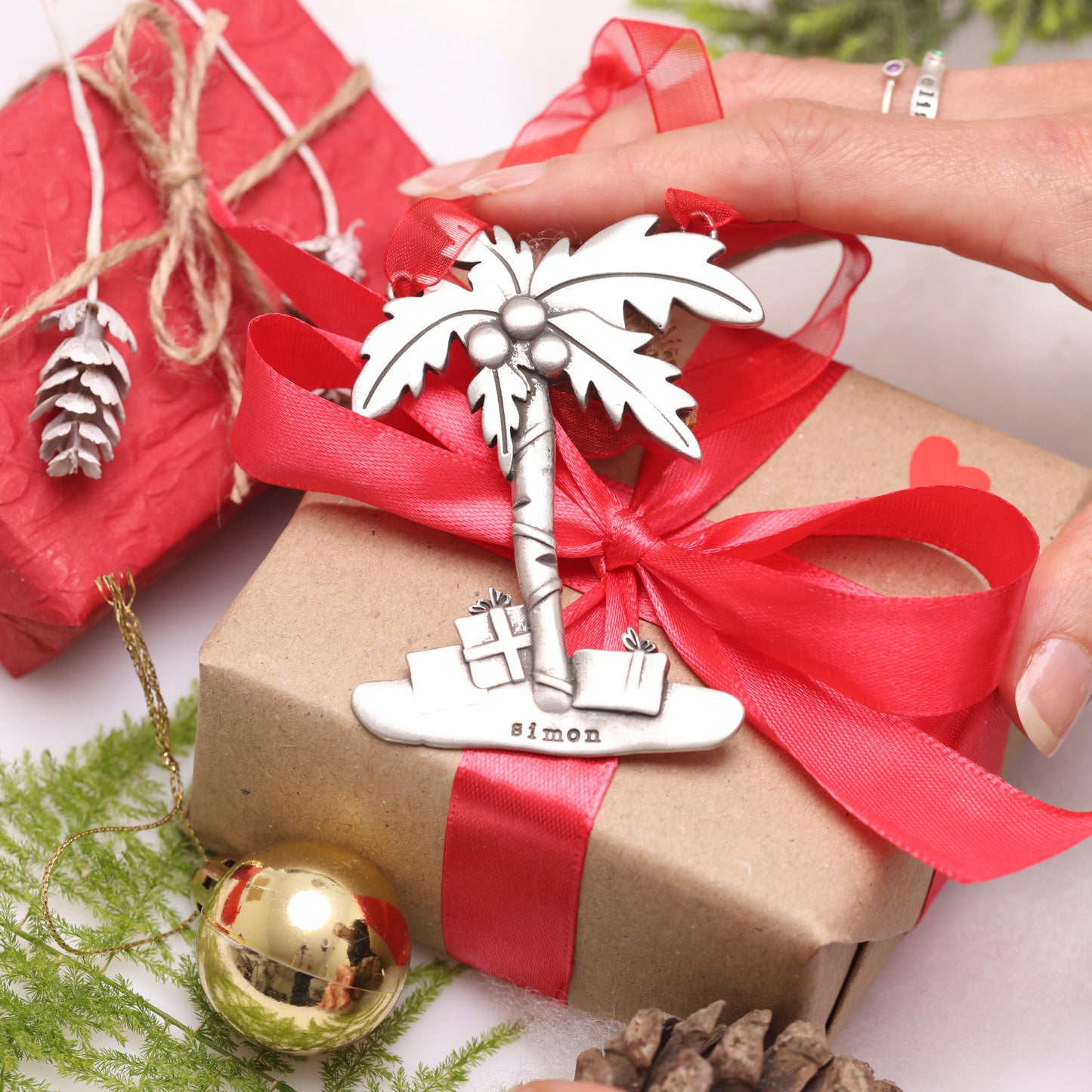 Coastal Christmas Ornament (Pewter)