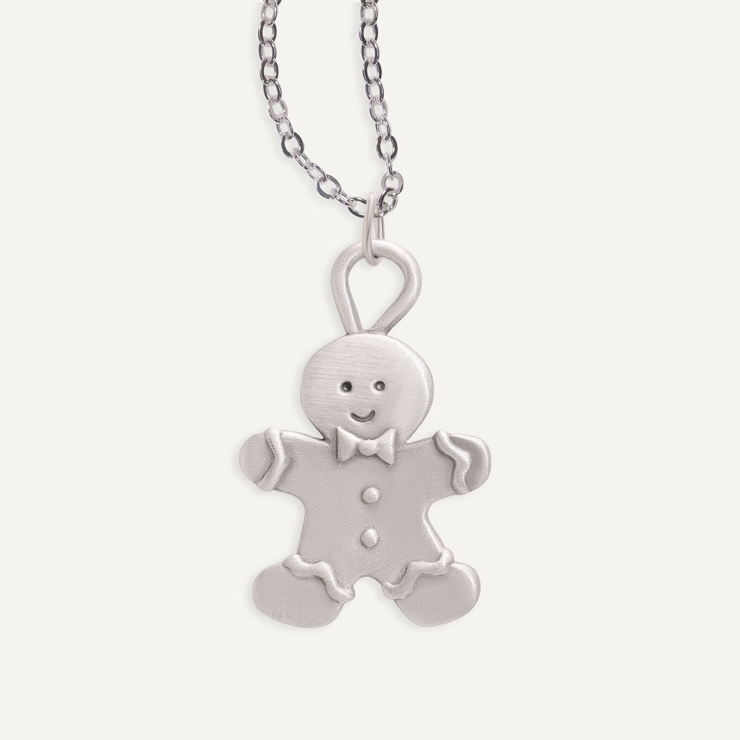 Mr. Gingerbread Necklace (Pewter)