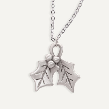 Boughs Of Holly Necklace (Pewter)