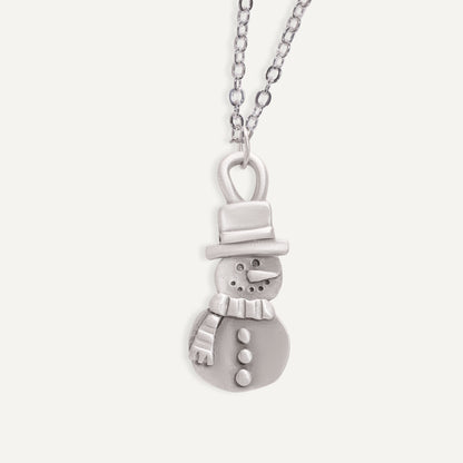 Mr. Snowman Necklace (Pewter)