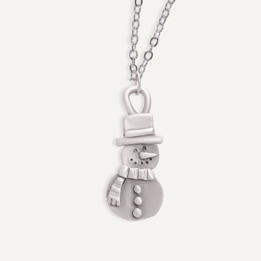 Mr. Snowman Necklace (Pewter)