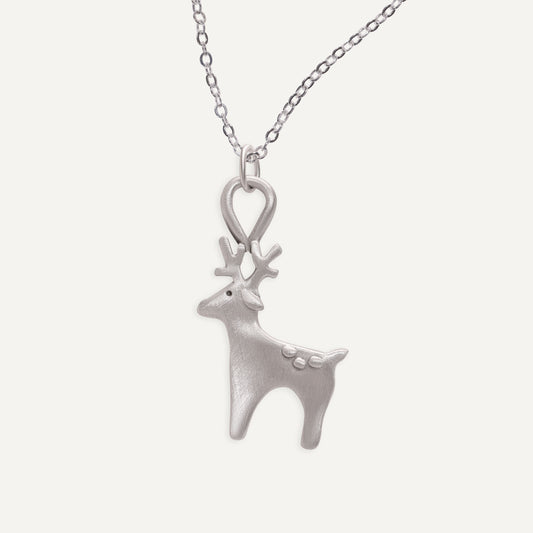 Winter Reindeer Necklace (Pewter)