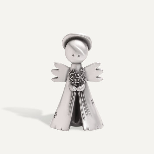 Freshly Picked Angel With Flowers (Pewter)