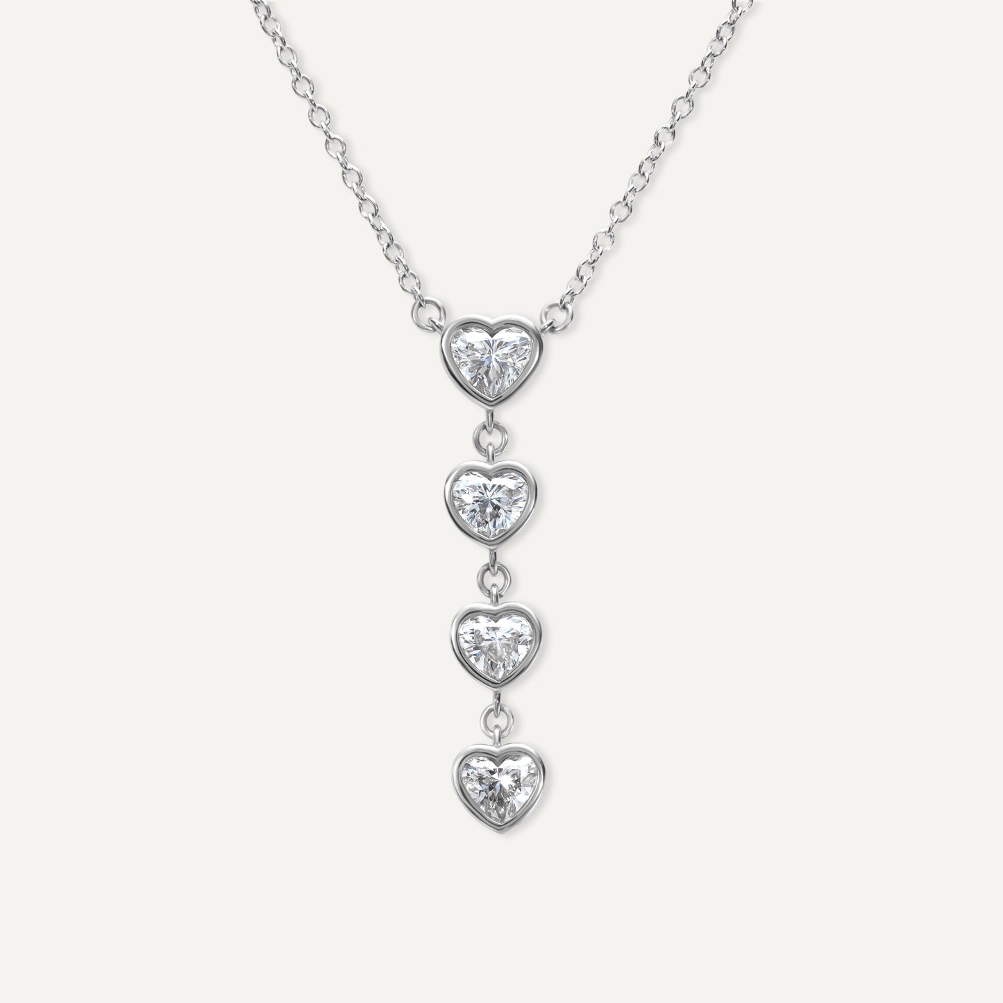 Diamond Glimmer Heart Necklace (Sterling Silver)