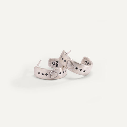 Spark Of Love Classic Hoop Earrings (Sterling Silver)